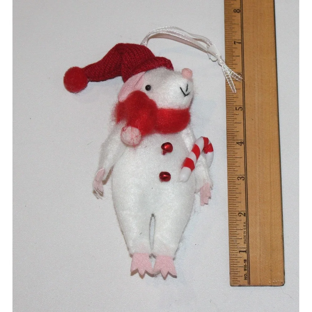 lot of 6 Target Wondershop fabric mouse mice Christmas ornaments red green 2022